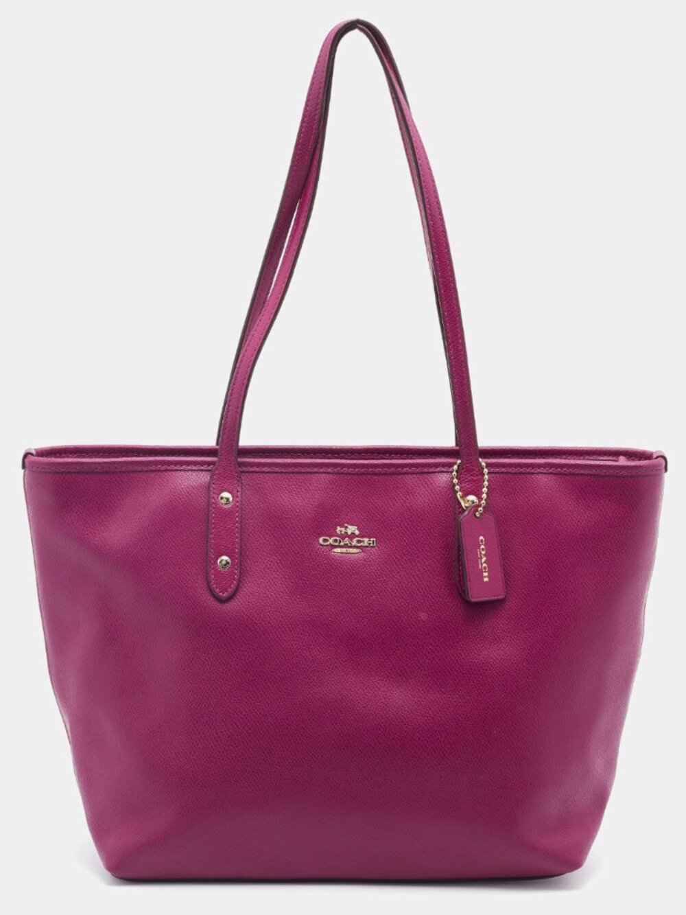 Like New Coach Magenta Leather Town Tote